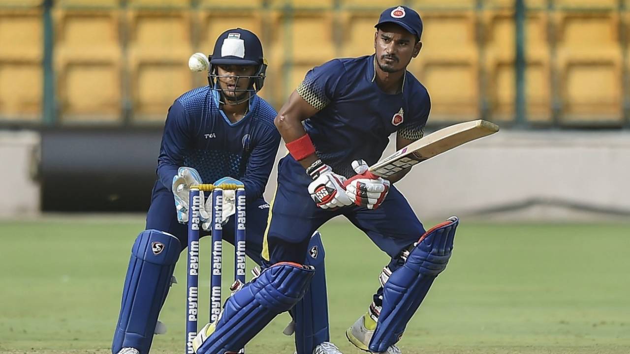 Pawan Negi plays on the leg side, Delhi v Jharkhand, Vijay Hazare Trophy 2018-19, 2nd semi-final, Bengaluru, October 18, 2018