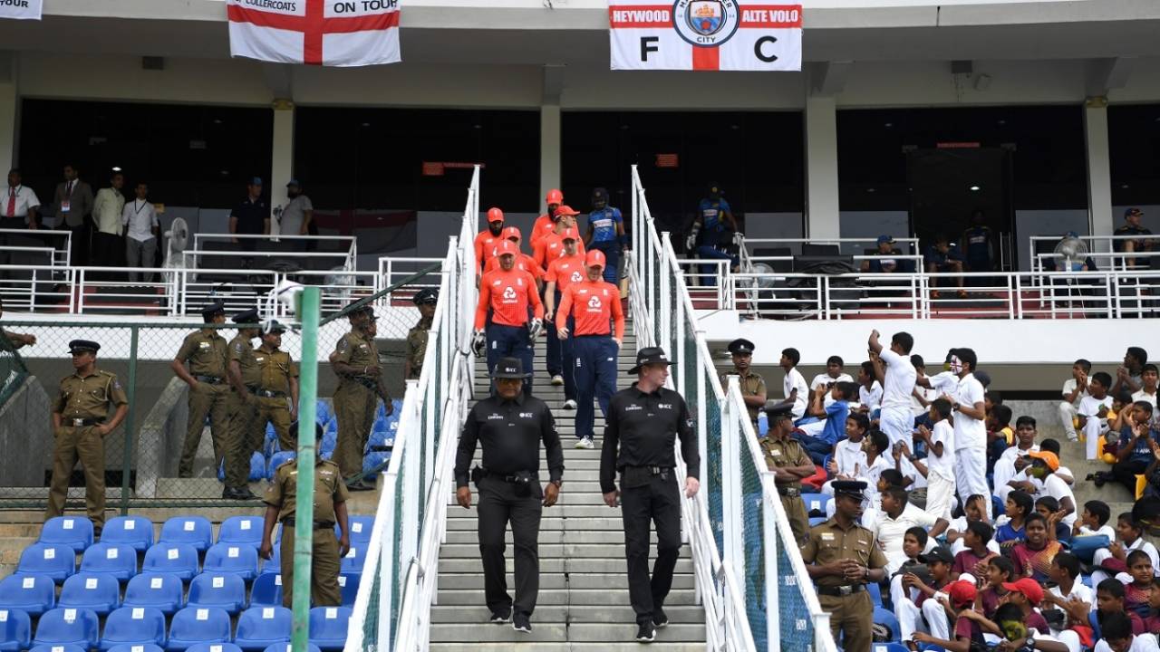 Eoin Morgan leads England out into the field, Sri Lanka v England, 4th ODI, Pallekele, October 20, 2018