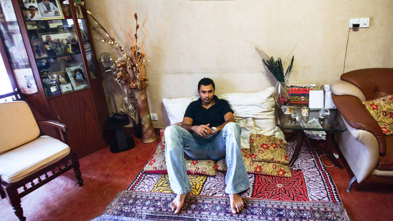 Danish Kaneria relaxes at his Karachi home, Karachi, July 25, 2011