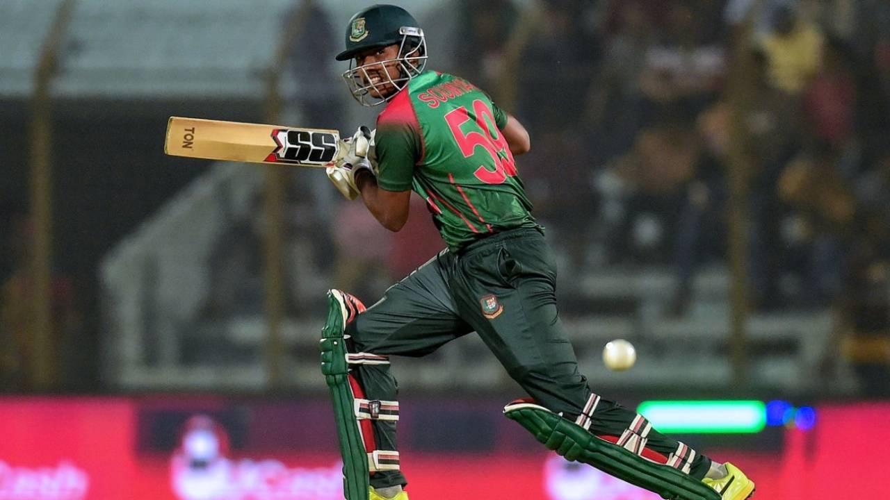 Soumya Sarkar works one on the off side, Bangladesh v Zimbabwe, 3rd ODI, Chittagong, October 26, 2018