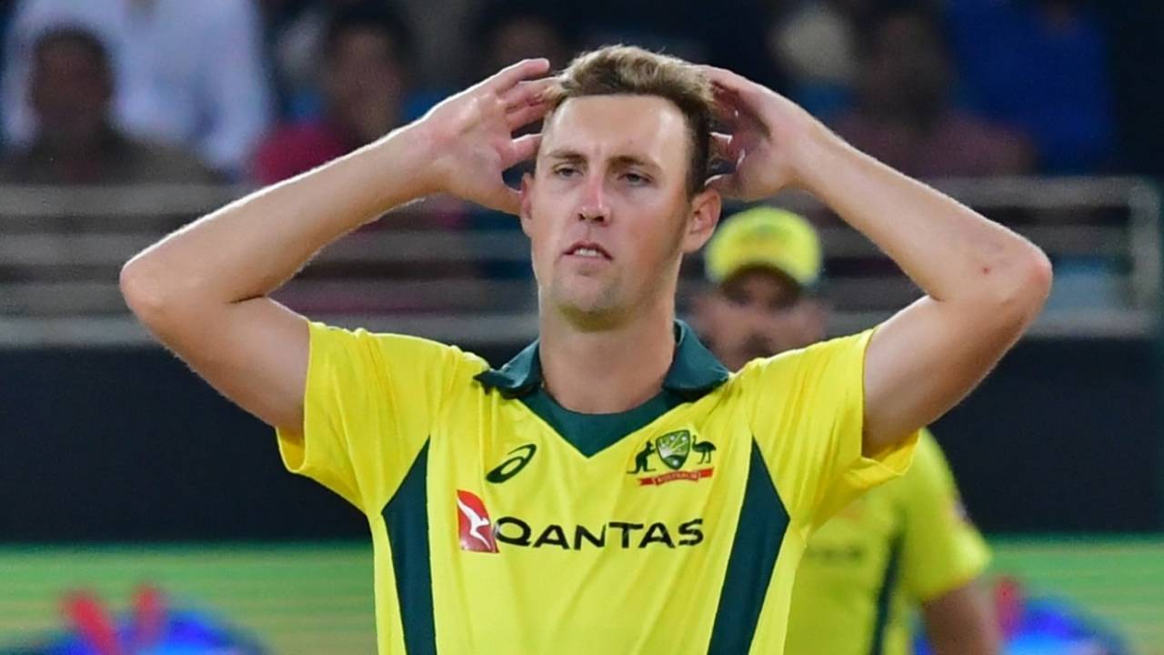 Billy Stanlake reacts during the second T20I&nbsp;&nbsp;&bull;&nbsp;&nbsp;AFP