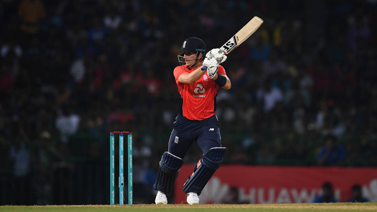 Joe Denly drives through the covers, Sri Lanka v England, only T20I, October 27, 2018
