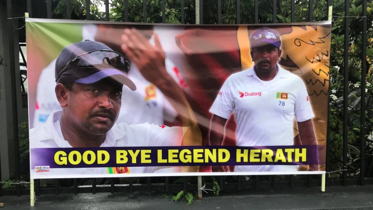 Banners were put up for Rangana Herath before his Test farewell&nbsp;&nbsp;&bull;&nbsp;&nbsp;ESPNcricinfo Ltd