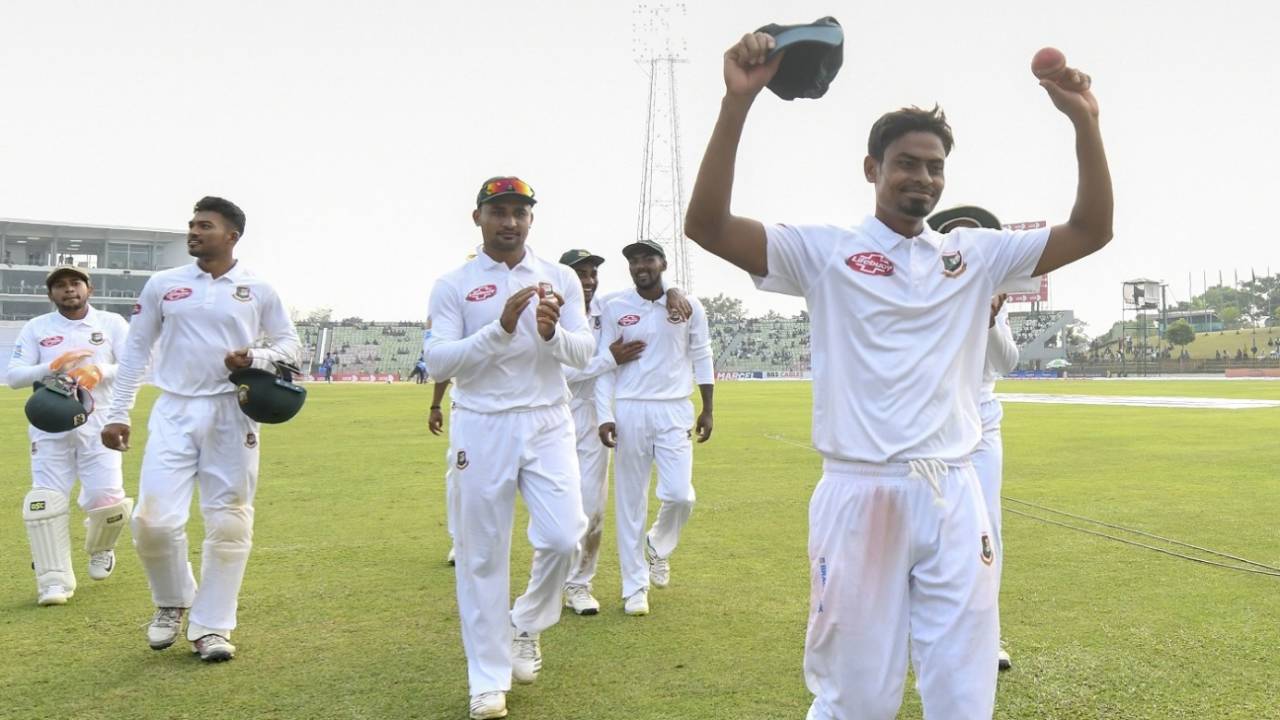 Taijul Islam finished with 11 wickets in the match, Bangladesh v Zimbabwe, 1st Test, Sylhet, 3rd day, November 5, 2018