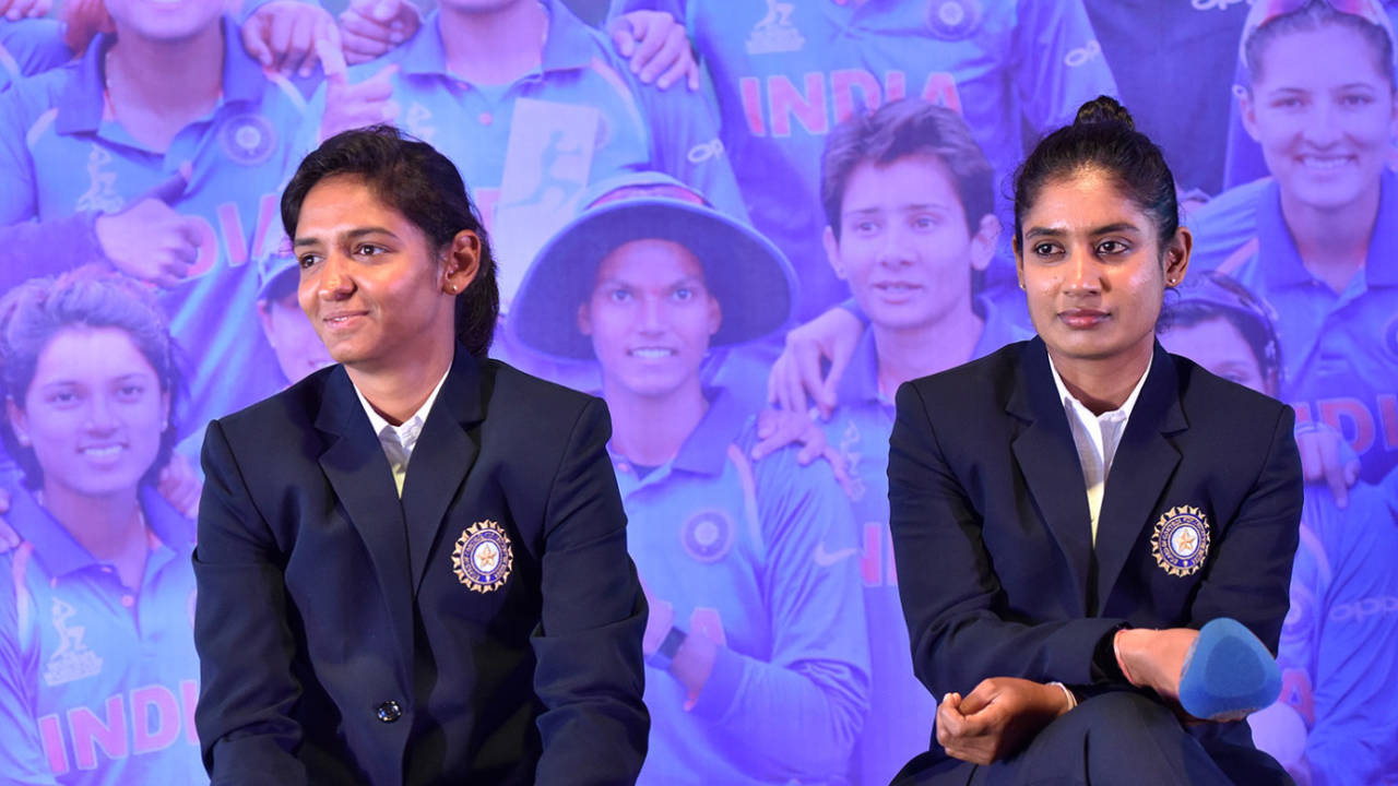 Harmanpreet Kaur and Mithali Raj at an event to honour the India women's team for making it to the final of the World Cup, New Delhi, July 27, 2017
