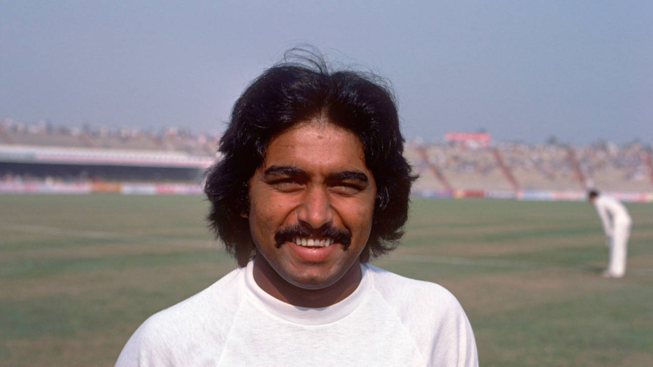 Javed Miandad ahead of the second Test, Pakistan v India, Lahore, 26 October 1978