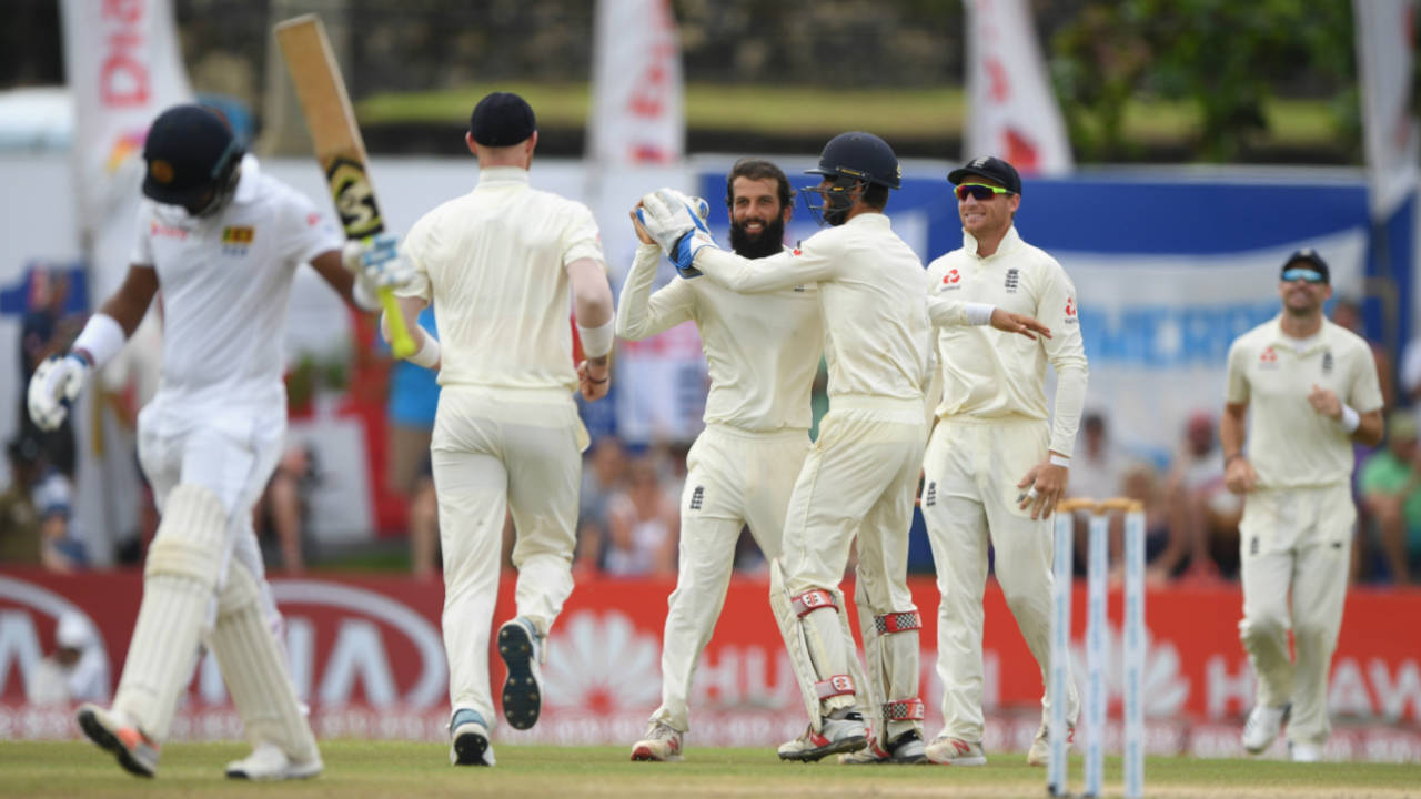 Moeen Ali celebrates his 150th Test wicket&nbsp;&nbsp;&bull;&nbsp;&nbsp;Getty Images
