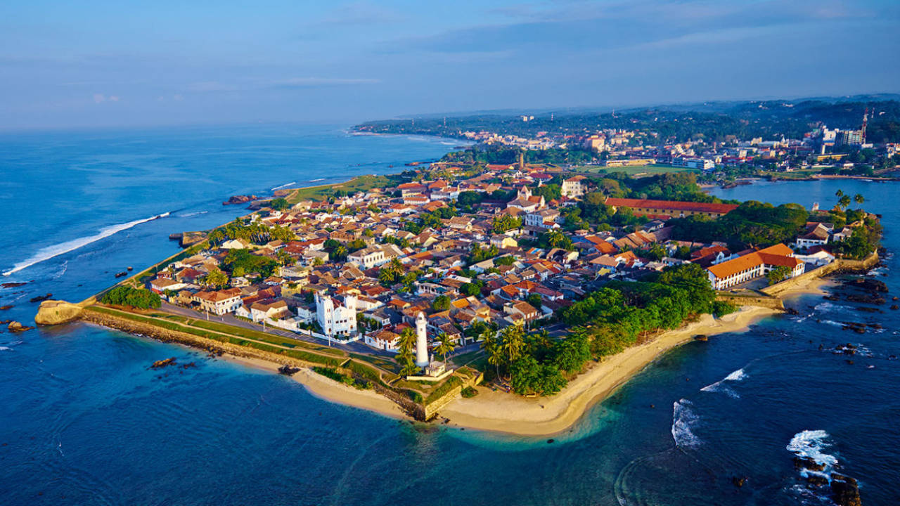 An aerial view of the fort at Galle