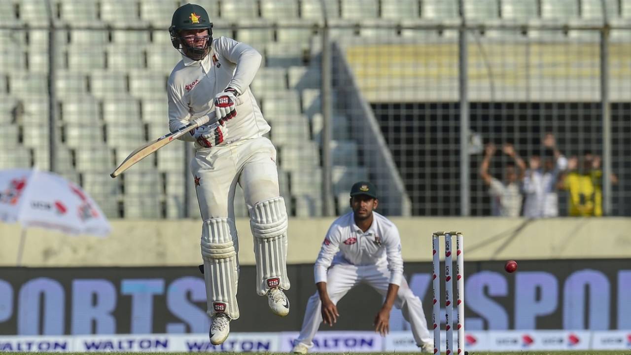 Brendan Taylor shuffles across and fends one awkwardly, Bangladesh v Zimbabwe, 2nd Test, Dhaka, 3rd day, November 13, 2018