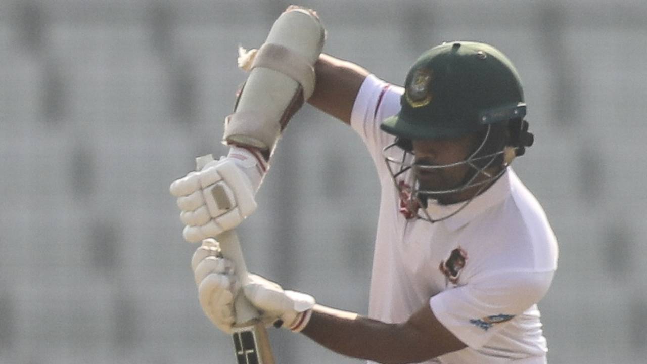 Shadman Islam gets behind the ball to flick it off his hips, Bangladesh v West Indies, 2nd Test, Mirpur, 1st day, November 30, 2018