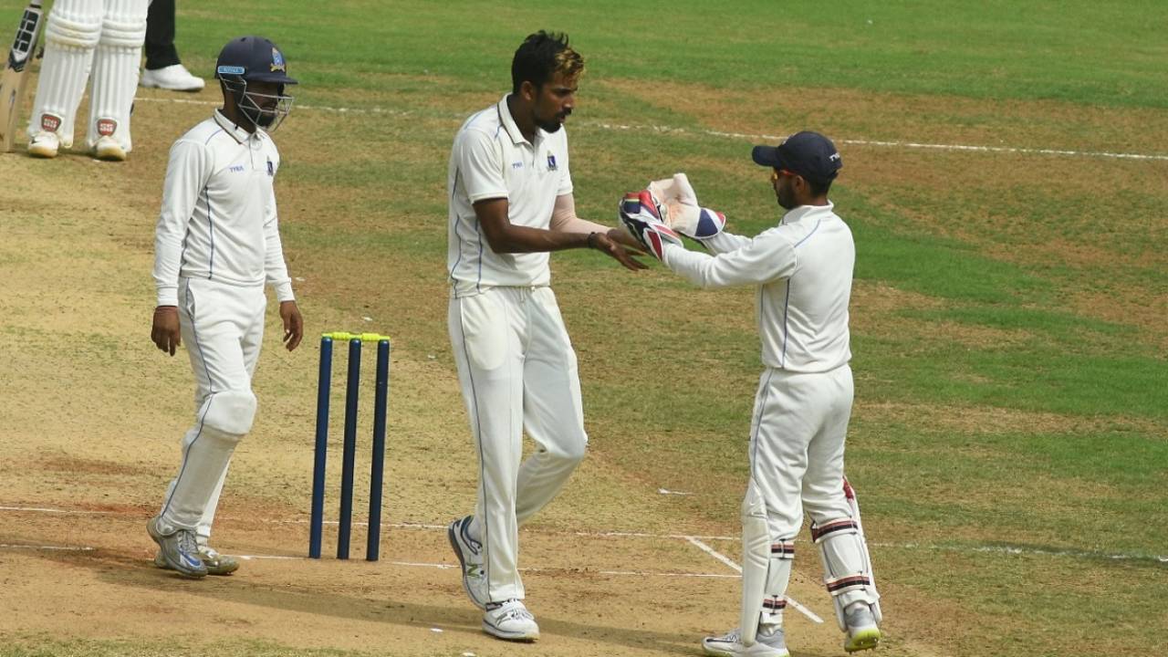 Ishan Porel celebrates a wicket&nbsp;&nbsp;&bull;&nbsp;&nbsp;K Sivaraman