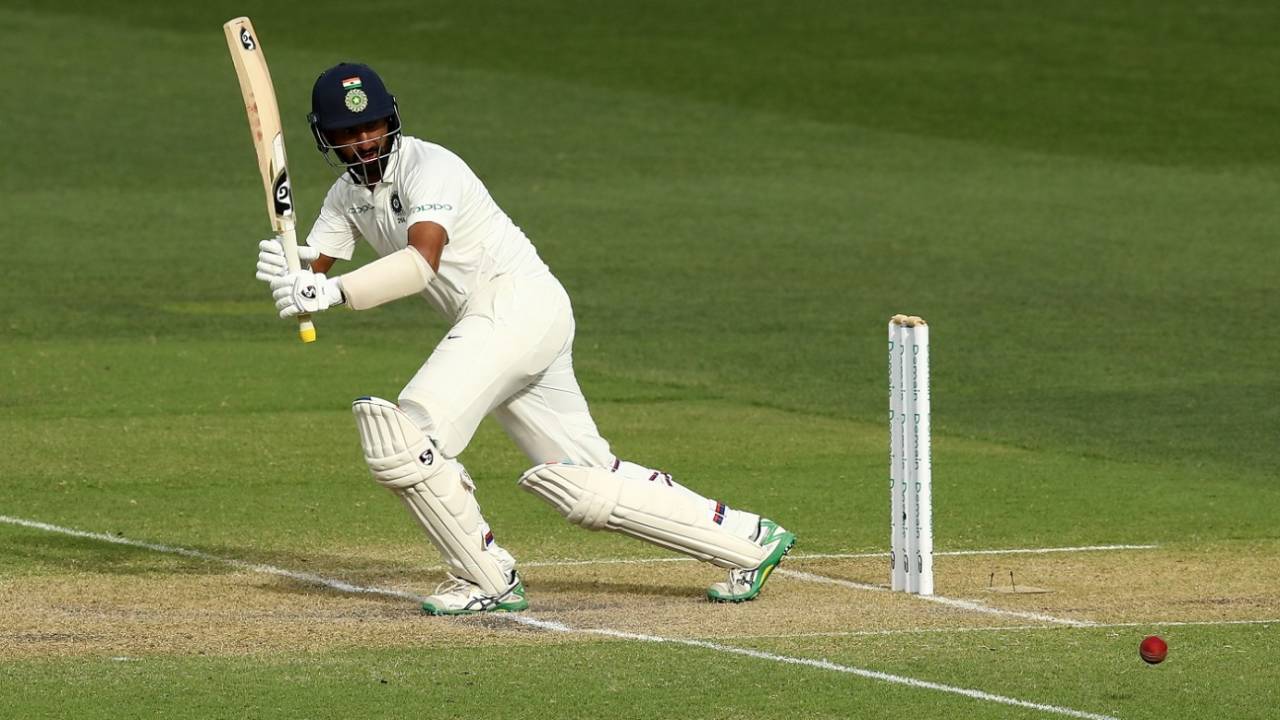 Cheteshwar Pujara flicks the ball away, Australia v India, 1st Test, Adelaide, 3rd day, December 8, 2018