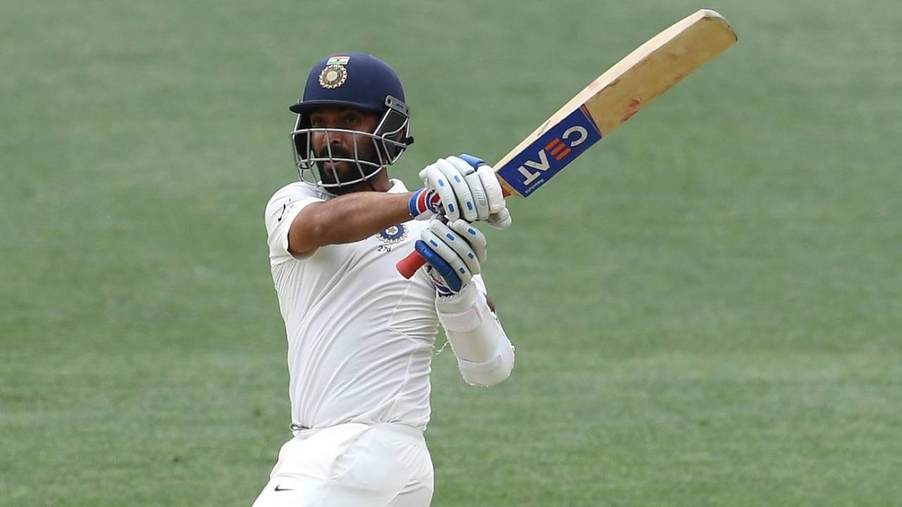 Ajinkya Rahane gets a pull shot away, Australia v India, 1st Test, Adelaide, 4th day, December 9, 2018