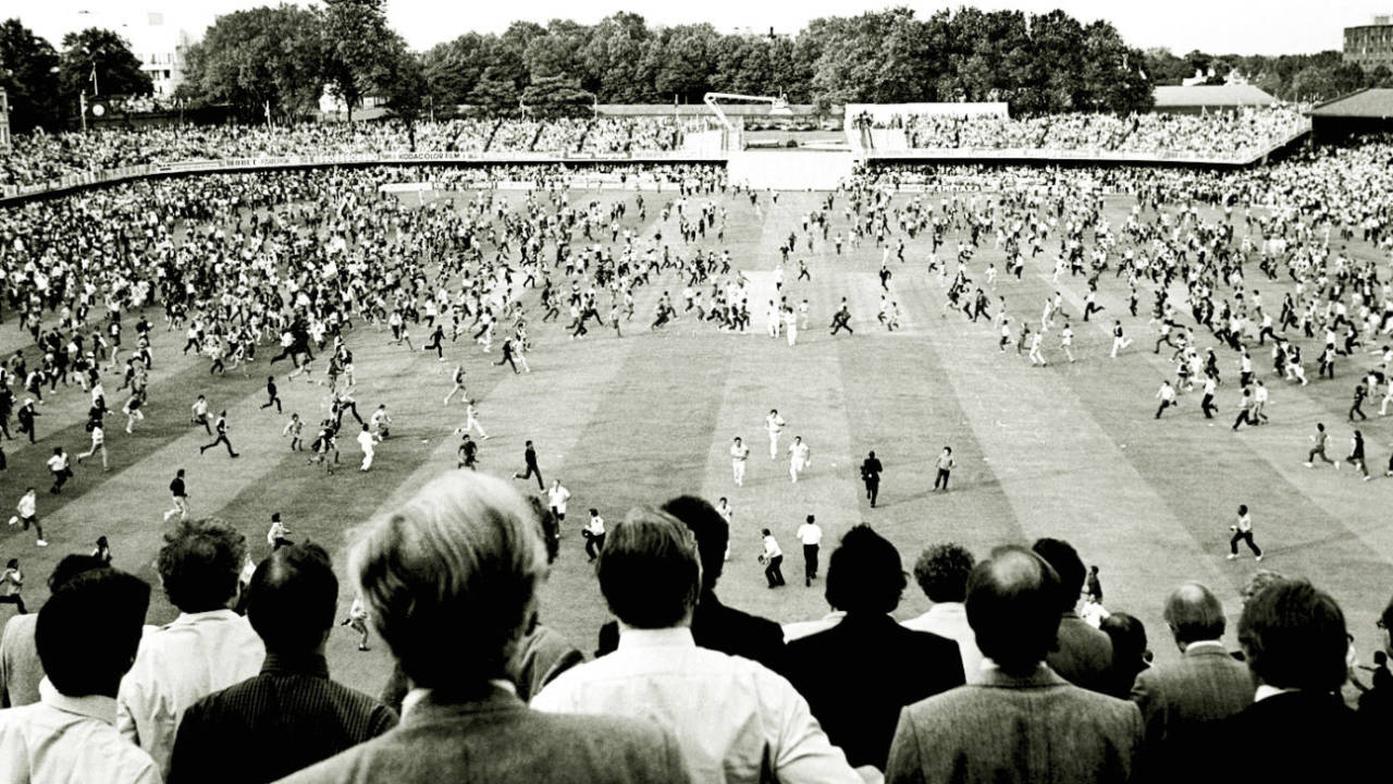 Fans swarm on to the ground after the World Cup final, India v West Indies, World Cup final, Lord's, June 25, 1983