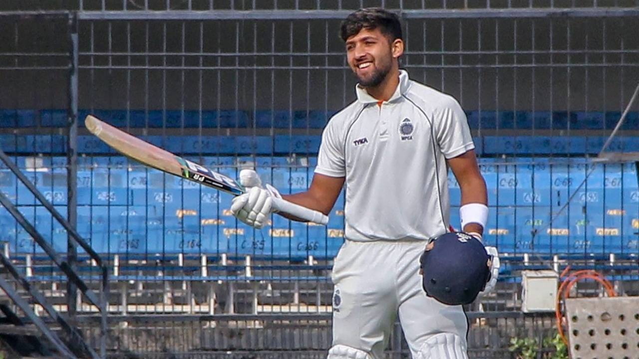 Ajay Rohera acknowledges the applause after hitting 267* on debut&nbsp;&nbsp;&bull;&nbsp;&nbsp;PTI 
