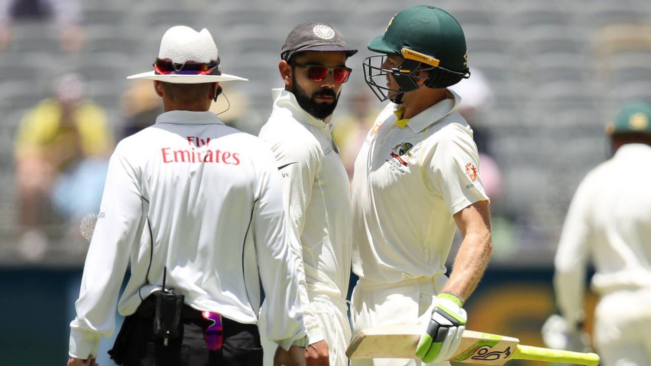 Things heated up between Virat Kohli and Tim Paine in the first session&nbsp;&nbsp;&bull;&nbsp;&nbsp;Getty Images