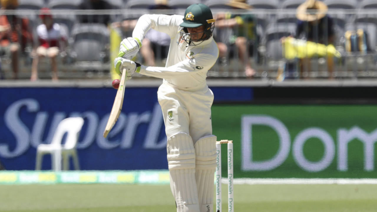 Usman Khawaja tucks the ball away, Australia v India, 2nd Test, Perth, 4th day, December 17, 2018