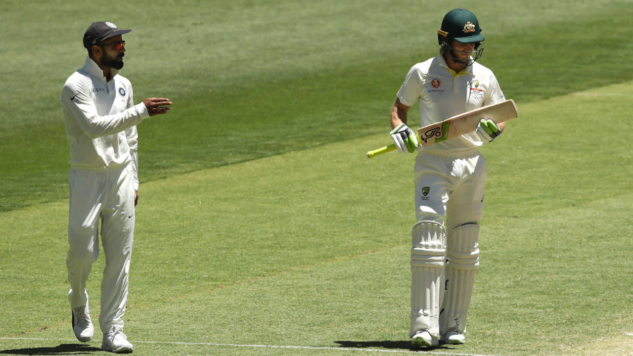 Virat Kohli and Tim Paine exchanged a few words, Australia v India, 2nd Test, Perth, 4th day, December 17, 2018