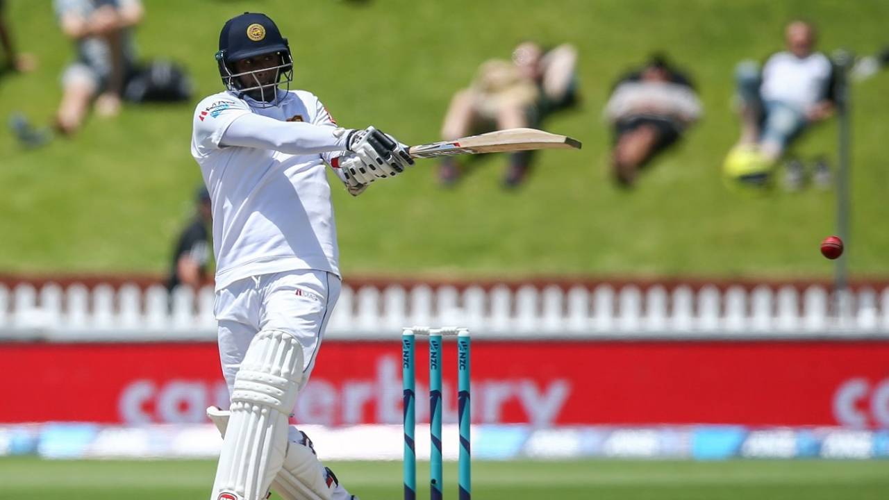 Angelo Mathews lays into a pull, New Zealand v Sri Lanka, 1st Test, Wellington, 4th day, December 18, 2018