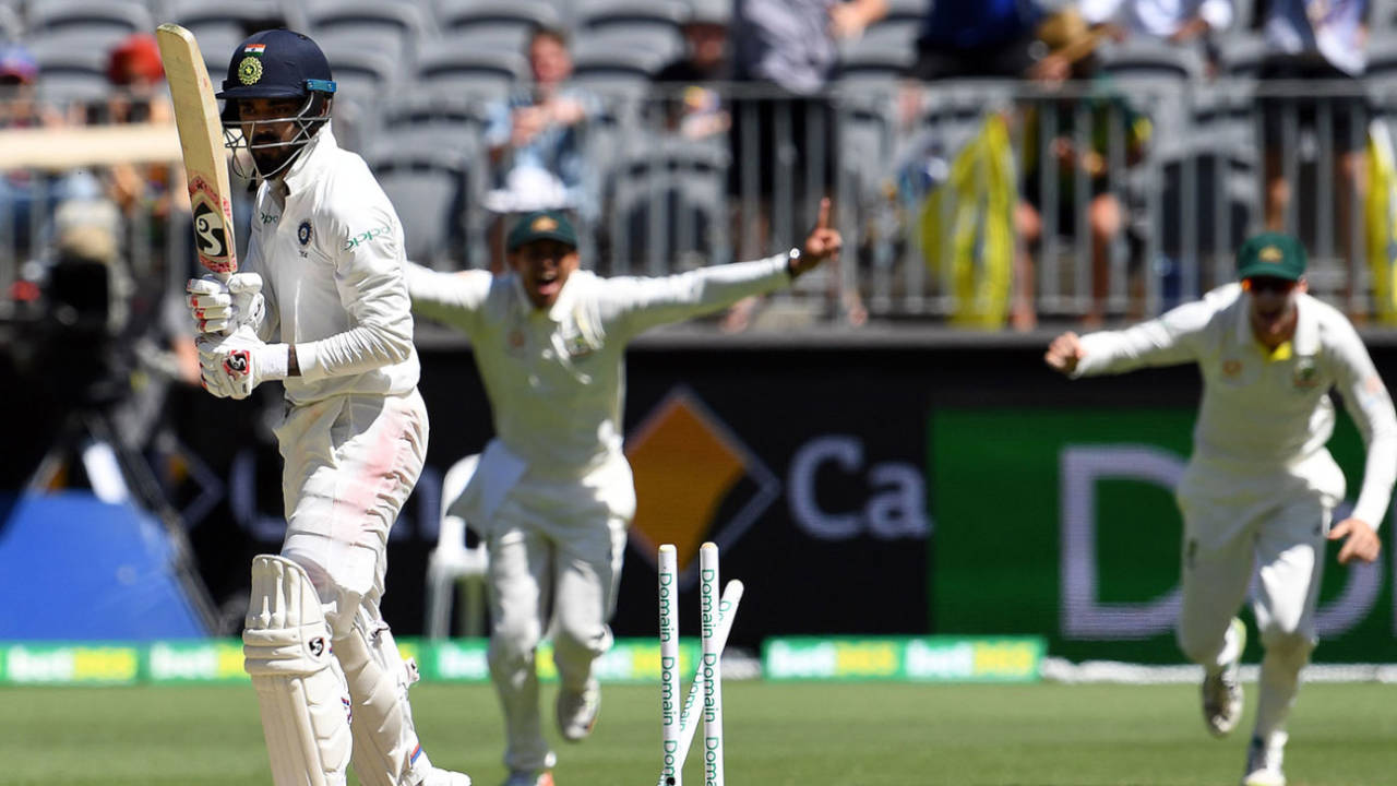 KL Rahul played on trying to leave, Australia v India, 2nd Test, Perth, 4th day, December 17, 2018