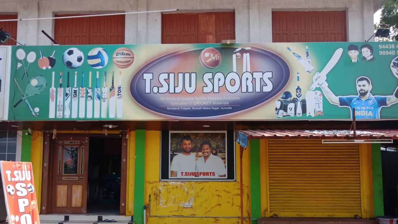 Saiju Titus's sports shop, on the outskirts of Pondicherry