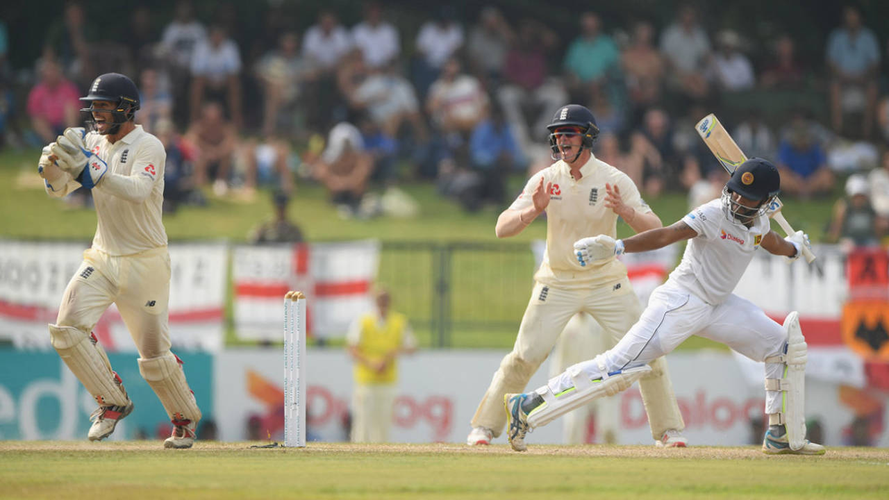 Roshen Silva is caught at slip off Moeen Ali, Sri Lanka v England, 2nd Test, Pallekele, 4th day, November 17, 2018