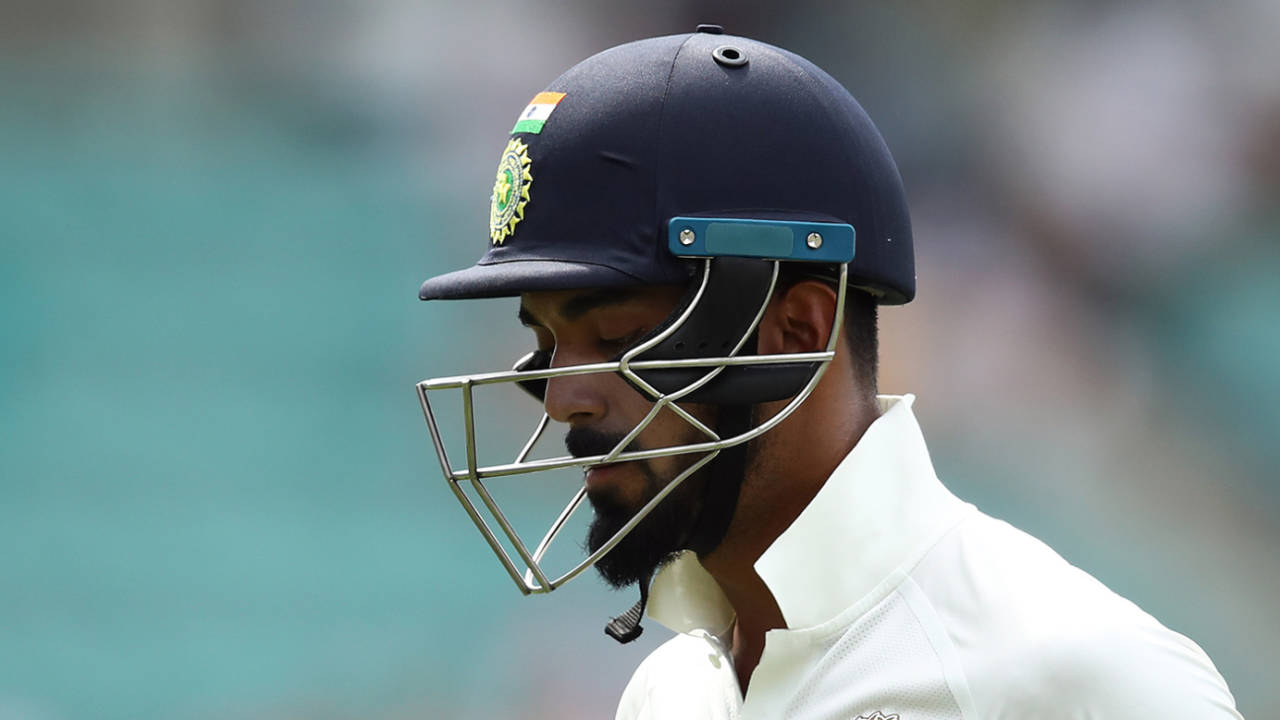 KL Rahul walks off after falling cheaply, Australia v India, 4th Test, Sydney, 1st day, January 3, 2019