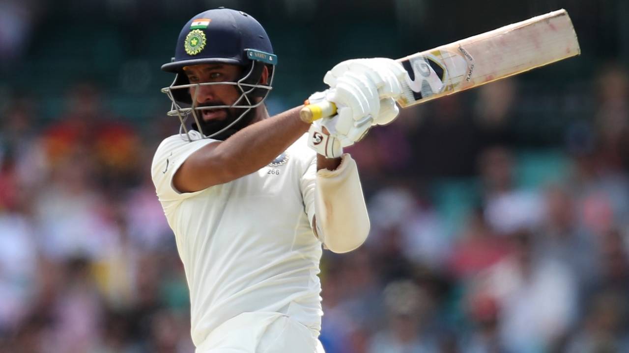 Cheteshwar Pujara plays the pull shot, Australia v India, 4th Test, Sydney, 1st day, January 3, 2019