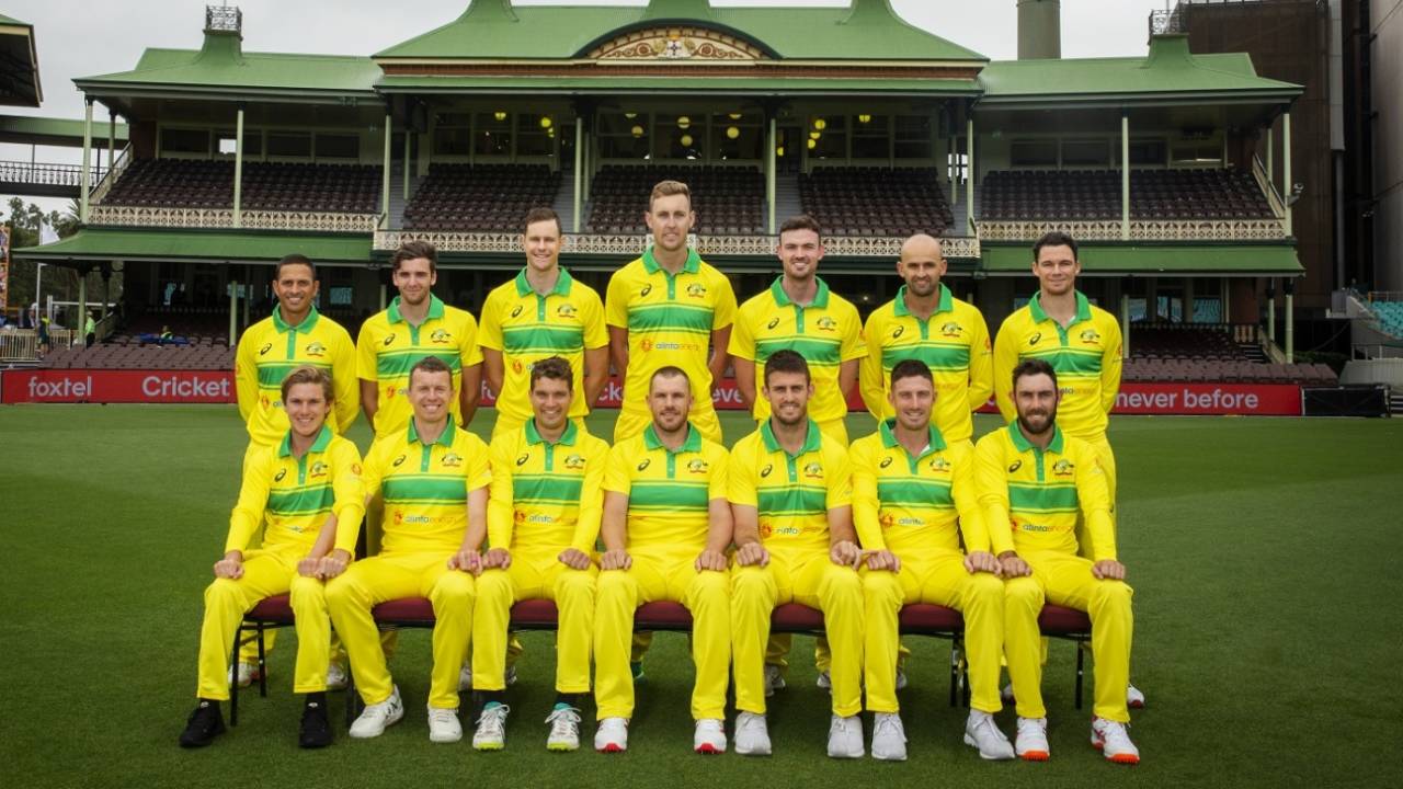 The Australia ODI squad poses in their retro kit&nbsp;&nbsp;&bull;&nbsp;&nbsp;Getty Images