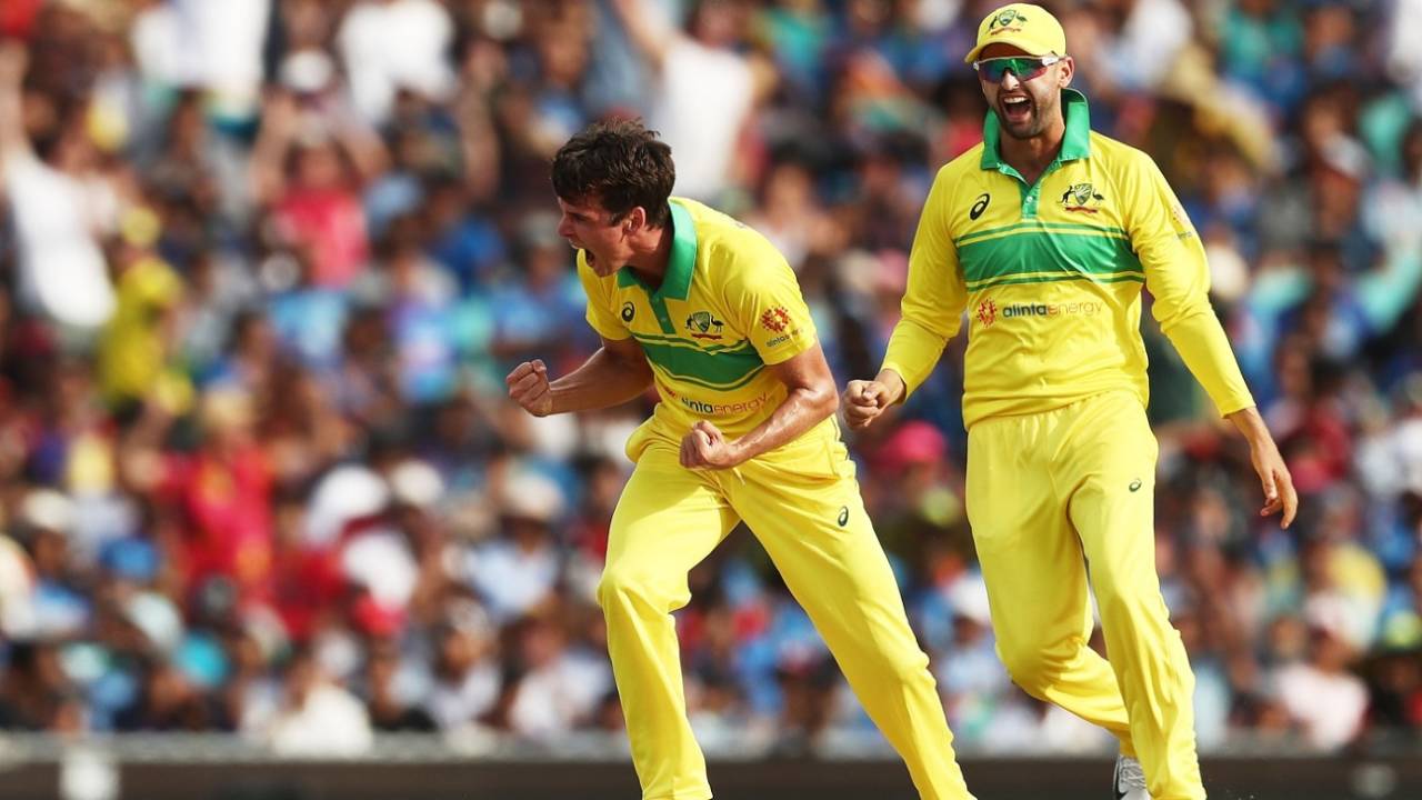 Jhye Richardson roars after dismissing Virat Kohli, Australia v India, 1st ODI, Sydney, January 12, 2019