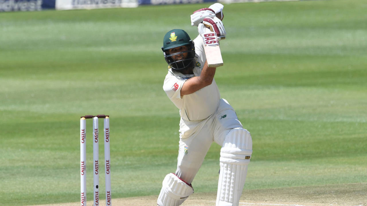 Hashim Amla drives through the covers, South Africa v Pakistan, 3rd Test, Johannesburg, 3rd day, January 13, 2019
