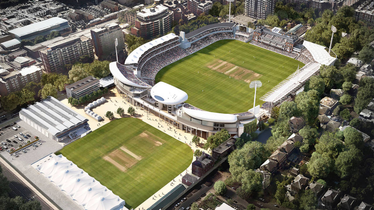 Artist's impression of the new Compton and Edrich Stands at Lord's, after planning permission was secured, January 15, 2018