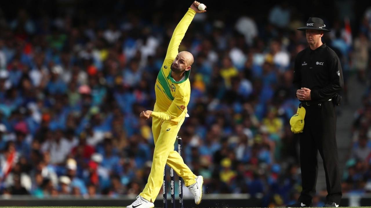 Nathan Lyon in his delivery stride&nbsp;&nbsp;&bull;&nbsp;&nbsp;Getty Images