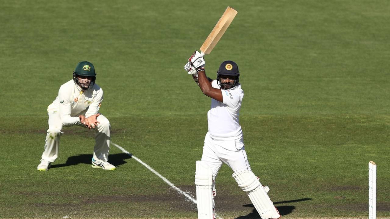 Kusal Perera goes on the attack, Cricket Australia XI v Sri Lankans, Tour game, Hobart, 3rd day, January 19, 2019
