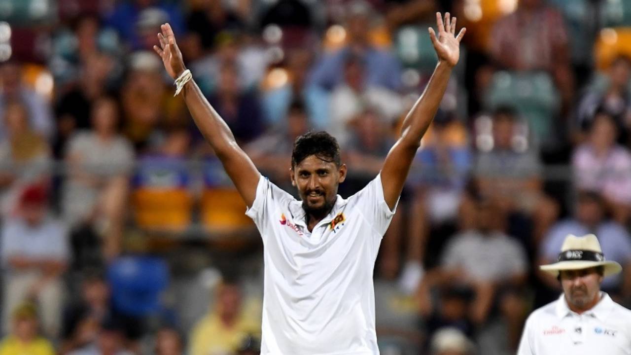 Suranga Lakmal picked up his first five-for in Australia, Australia v Sri Lanka, 1st Test, Brisbane, 2nd day, January 25, 2019