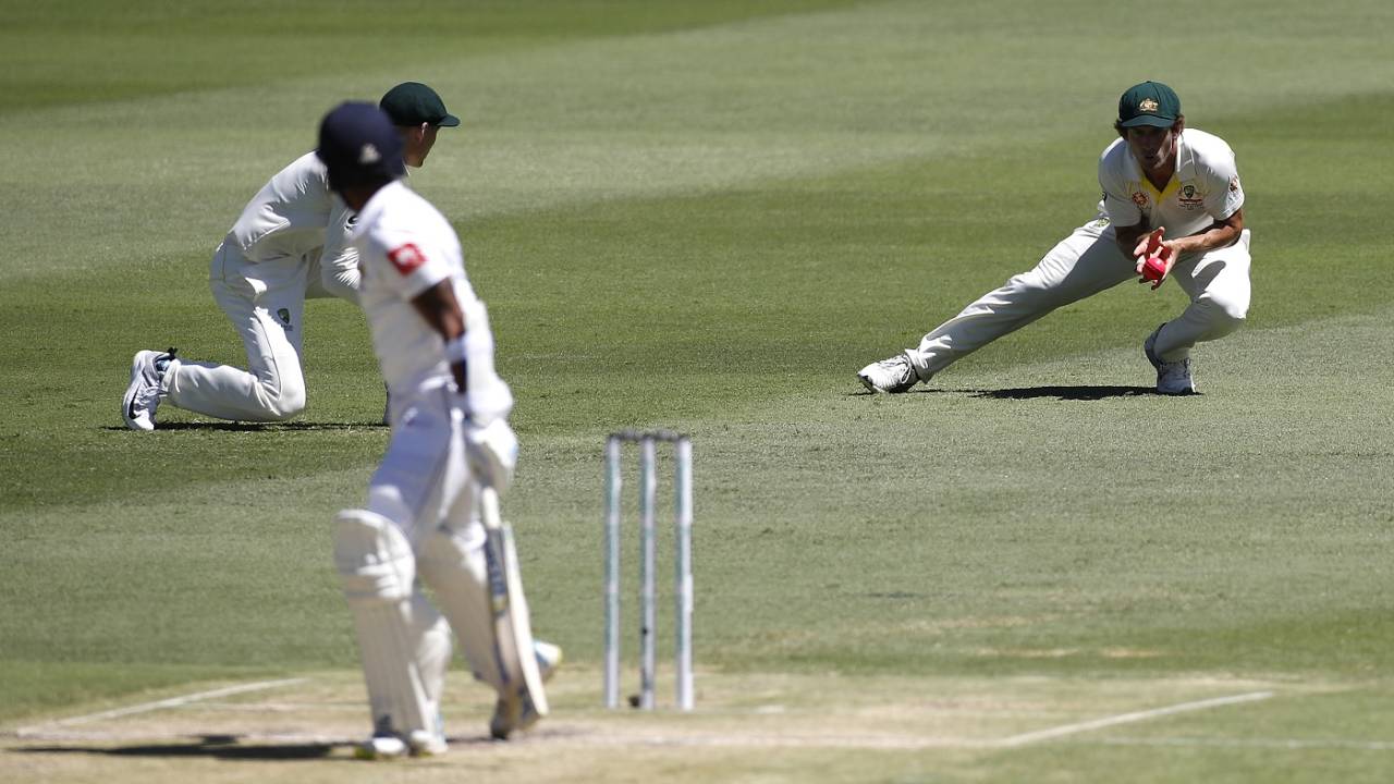 Roshen Silva caught at slip by Joe Burns, Australia v Sri Lanka, 1st Test, Brisbane, 3rd day, January 26, 2019