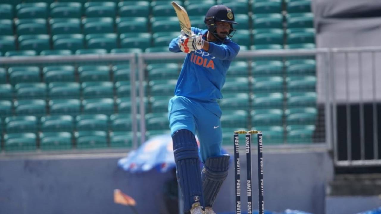 Axar Patel slaps one through the off side, India A v England A, 5th unofficial ODI, Thiruvananthapuram, January 31, 2019