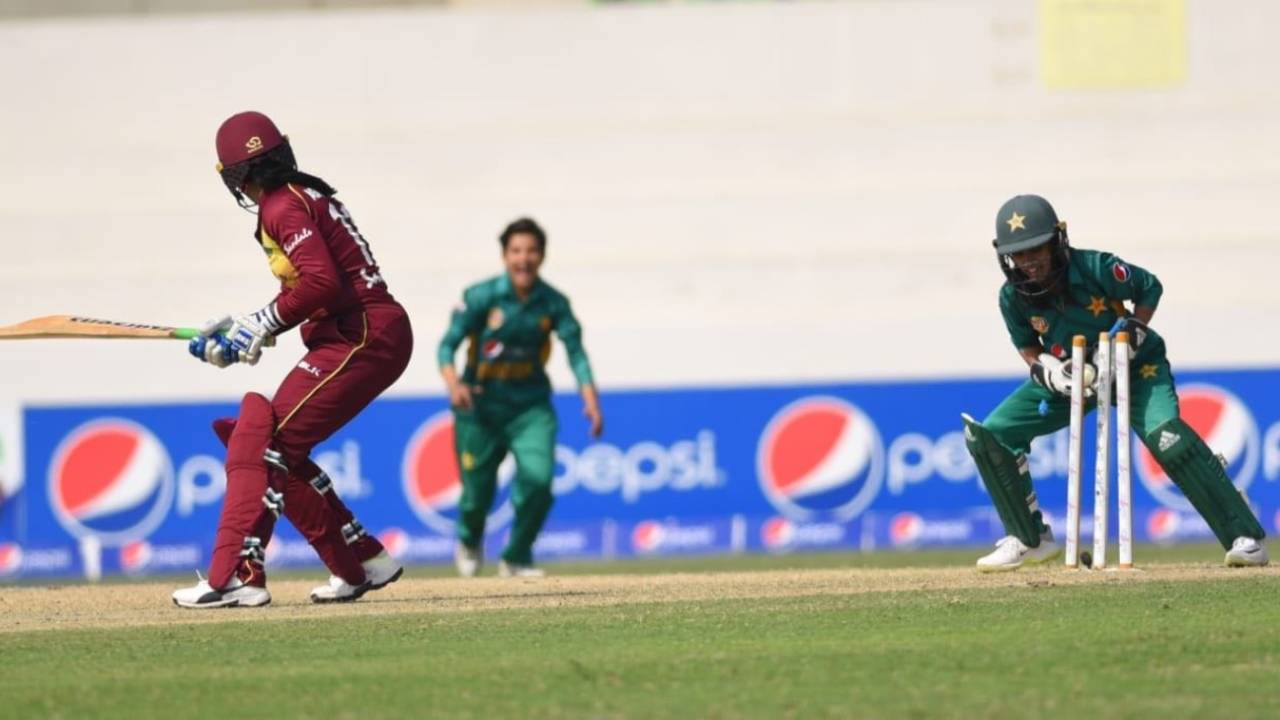 Sidra Nawaz stumps Merissa Aguilleira, Pakistan v West Indies, 2nd T20I, Karachi, February 1, 2019