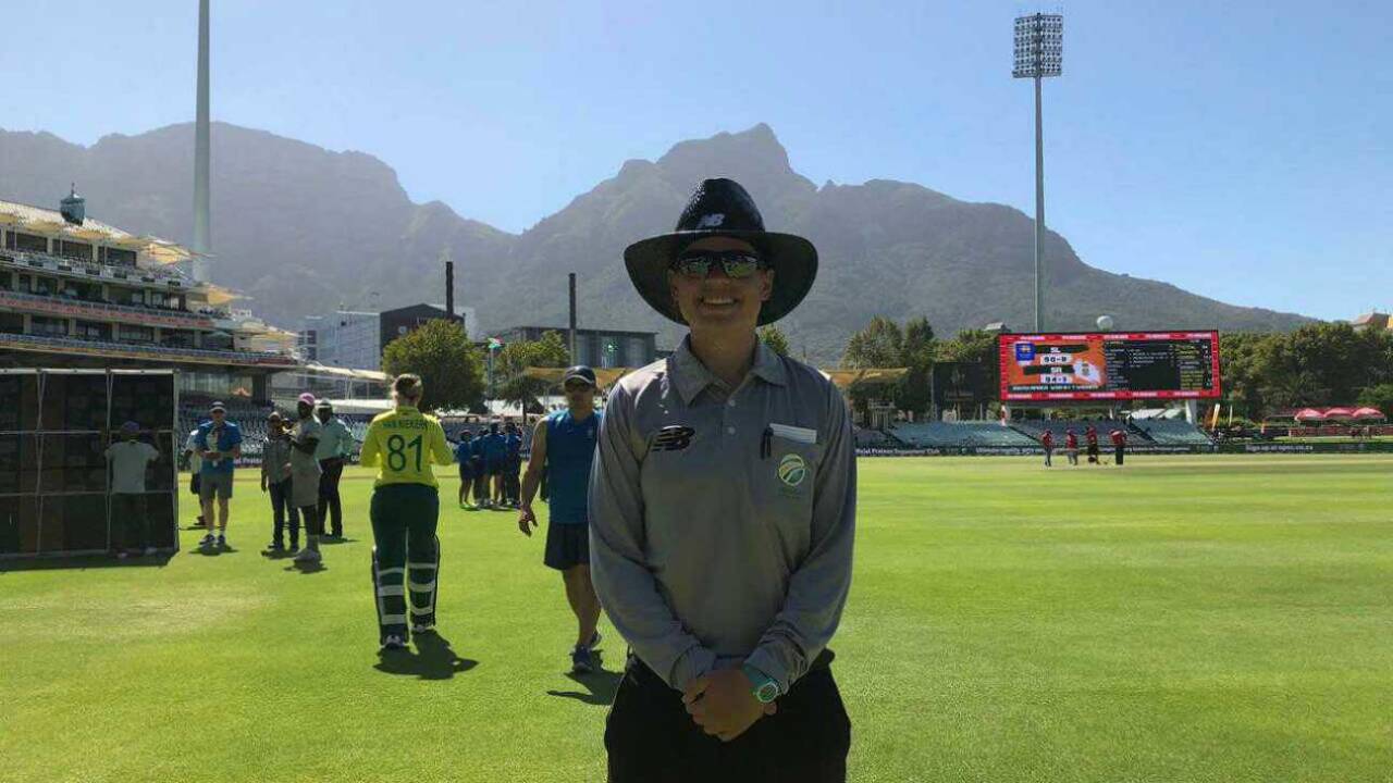Lauren Agebag, 22, on her T20I umpiring debut, South Africa v Pakistan, 1st T20I, Cape Town, February 1, 2019