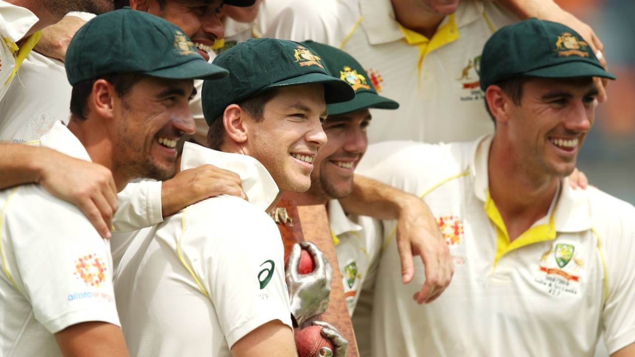 Captain Tim Paine is all smiles, Australia v Sri Lanka, 2nd Test, Canberra, 4th day, February 4, 2019