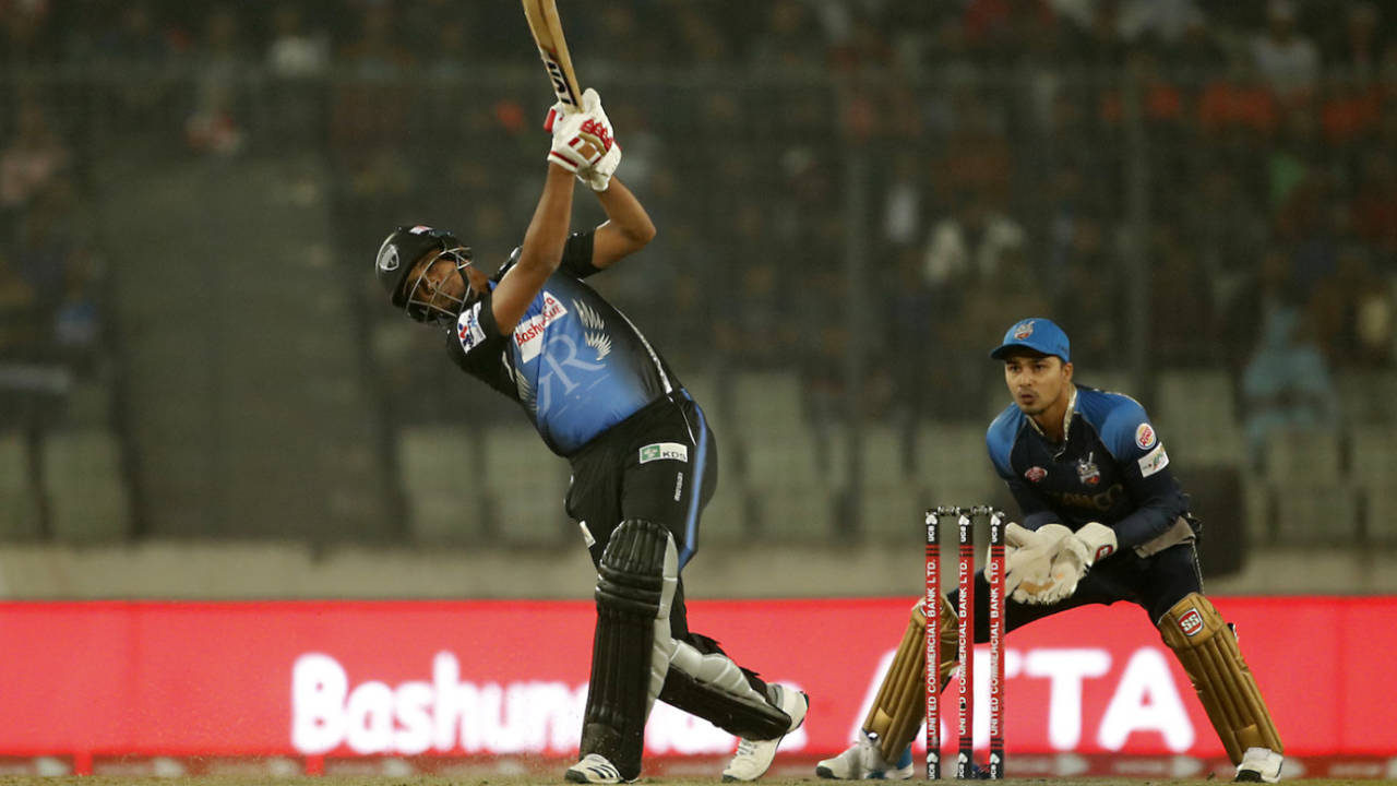 Nadif Chowdhury goes over the top, Dhaka Dynamites v Rangpur Riders, BPL 2019, 2nd Qualifier, Dhaka, February 6, 2019