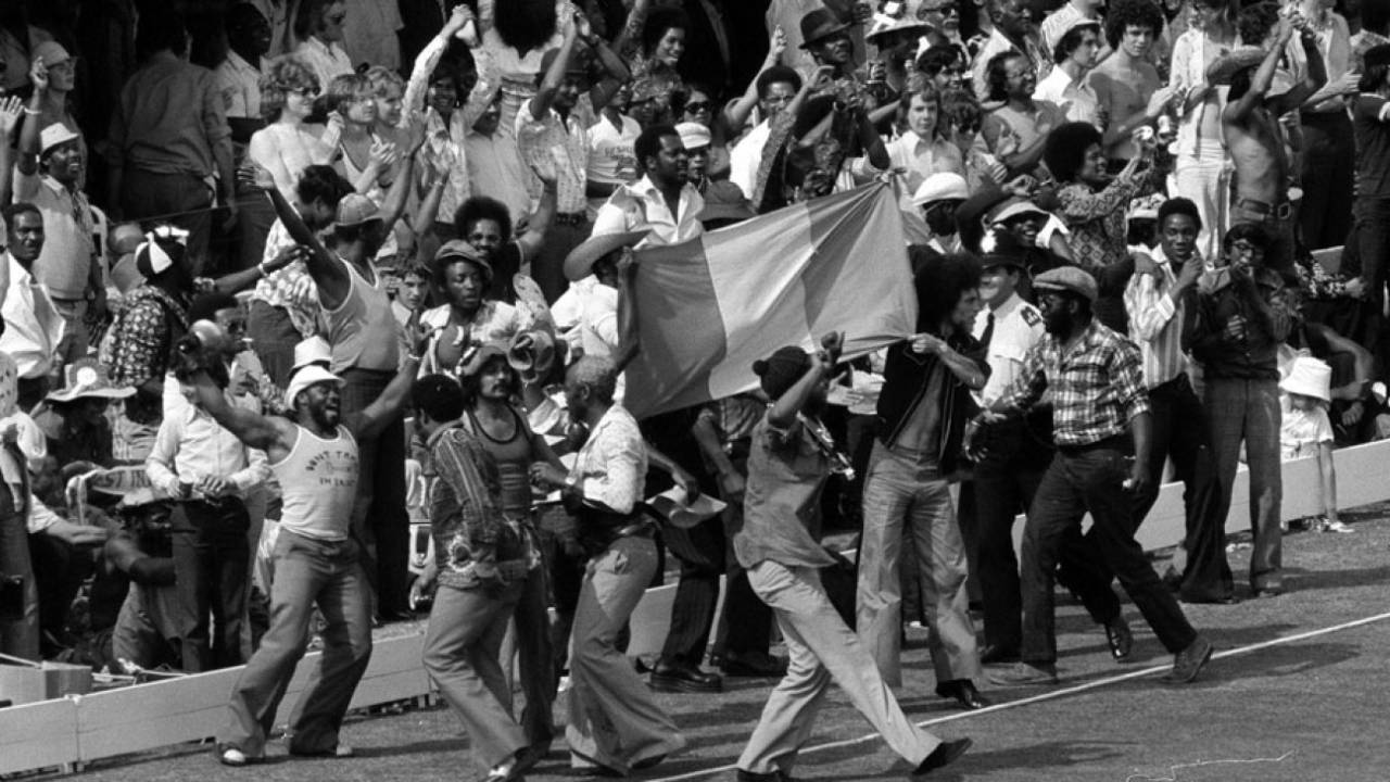 West Indies fans dance after Keith Boyce strikes a four, Australia v West Indies, World Cup final, Lord's, June 21, 1975