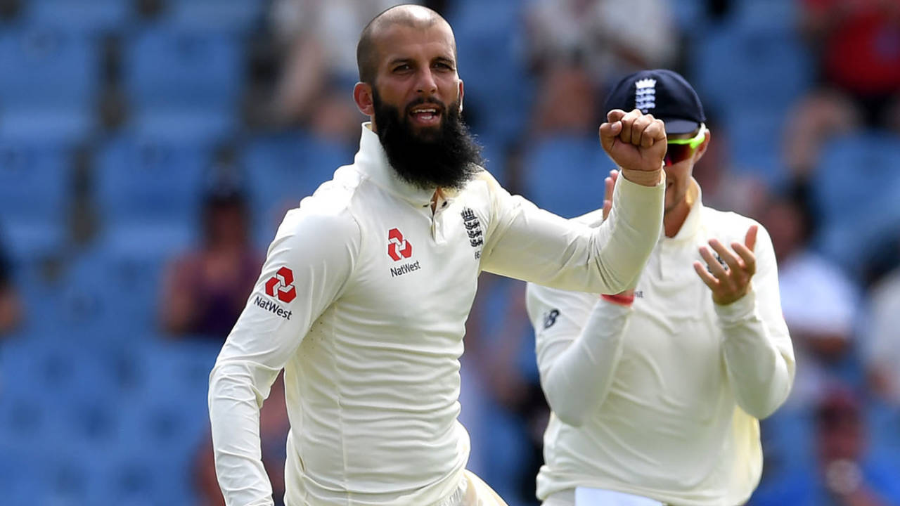 Moeen Ali wheels away in celebration, West Indies v England, 3rd Test, St Lucia, 4th day, February 12, 2019