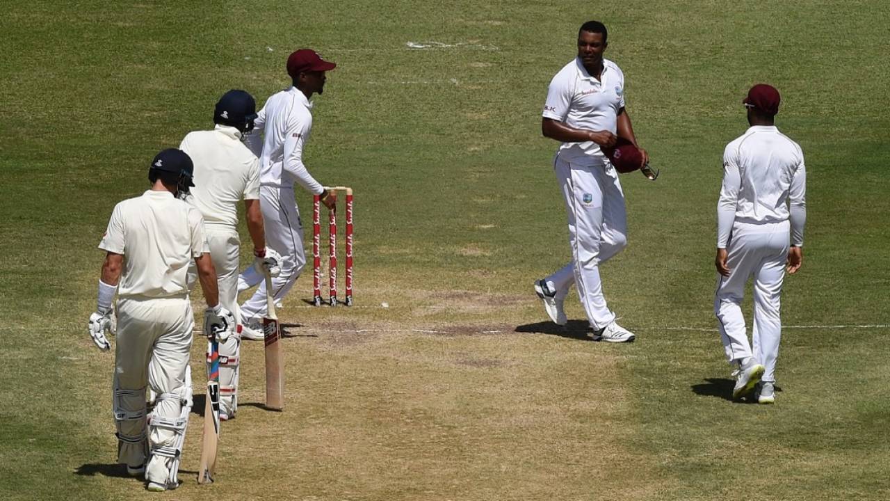 Joe Root and Shannon Gabriel face off, West Indies v England, 3rd Test, Gros Islet, 3rd day, February 11, 2019