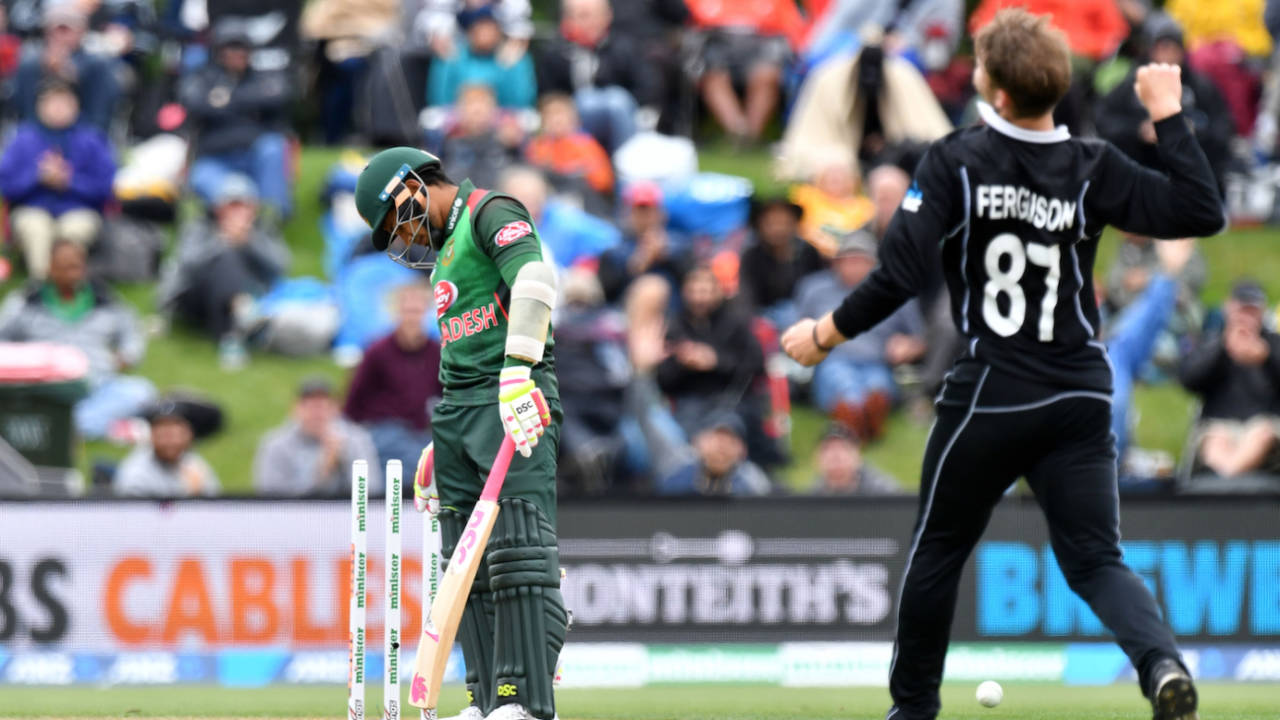 Lockie Ferguson is thrilled after Mushfiqur Rahim chopped on again, New Zealand v Bangladesh, 2nd ODI, Christchurch, February 16, 2019