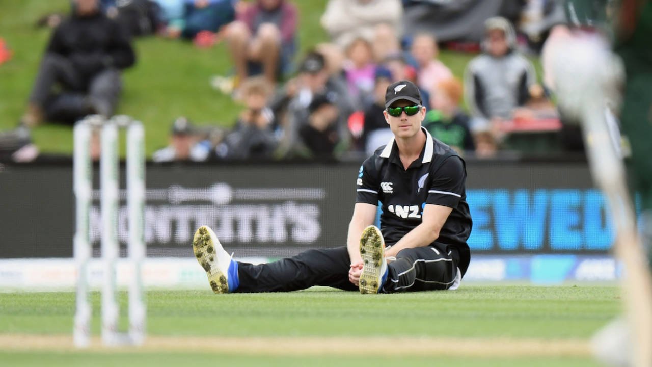 James Neesham reacts in the field, New Zealand v Bangladesh, 2nd ODI, Christchurch, February 16, 2019