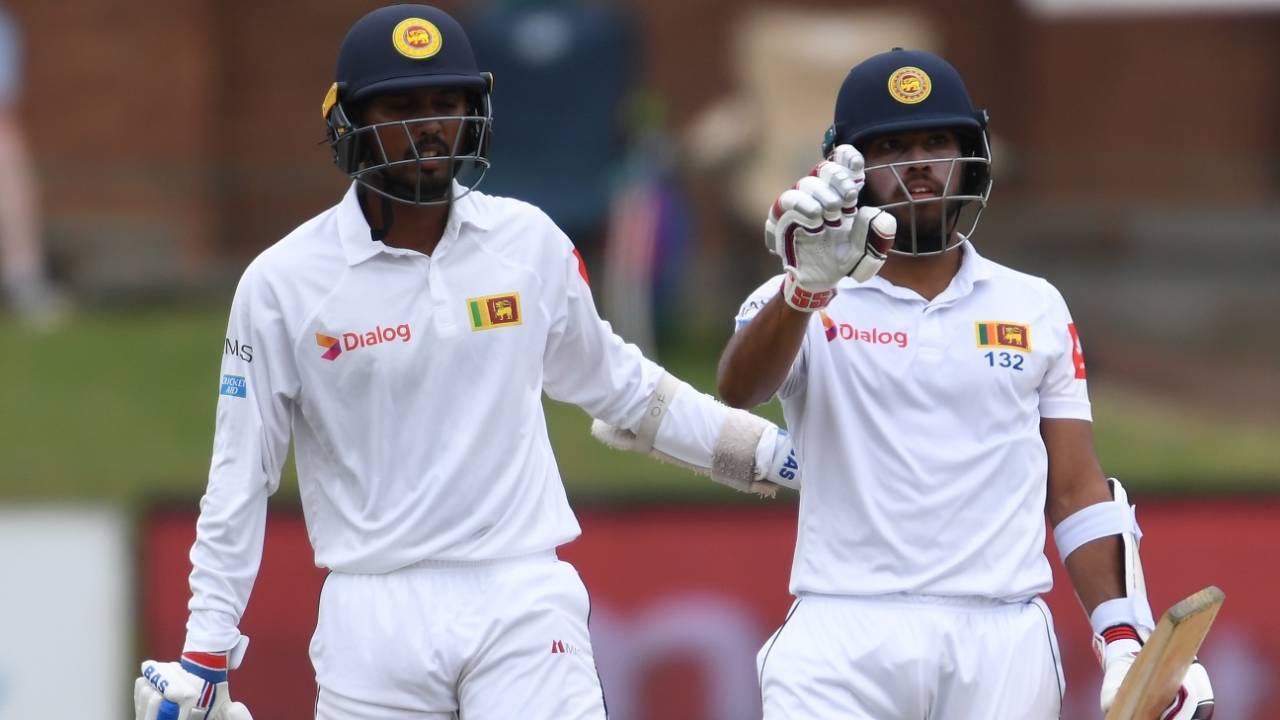 Kusal Mendis and Oshada Fernando react in the field, South Africa v Sri Lanka, 2nd Test, Port Elizabeth, Day 3, February 23, 2019