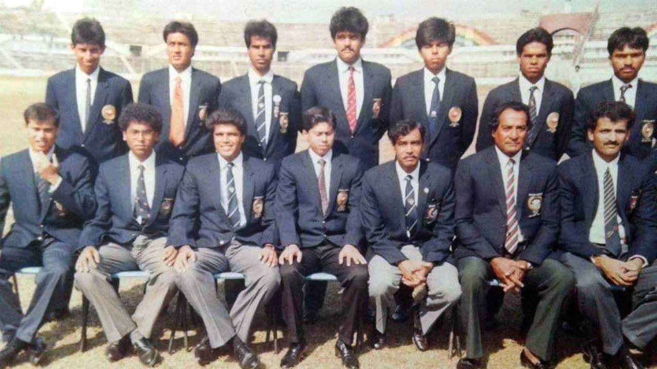 Altaf Hussain (seated, second from right) with the Bangladesh team at the SAARC cricket tournament in 1992