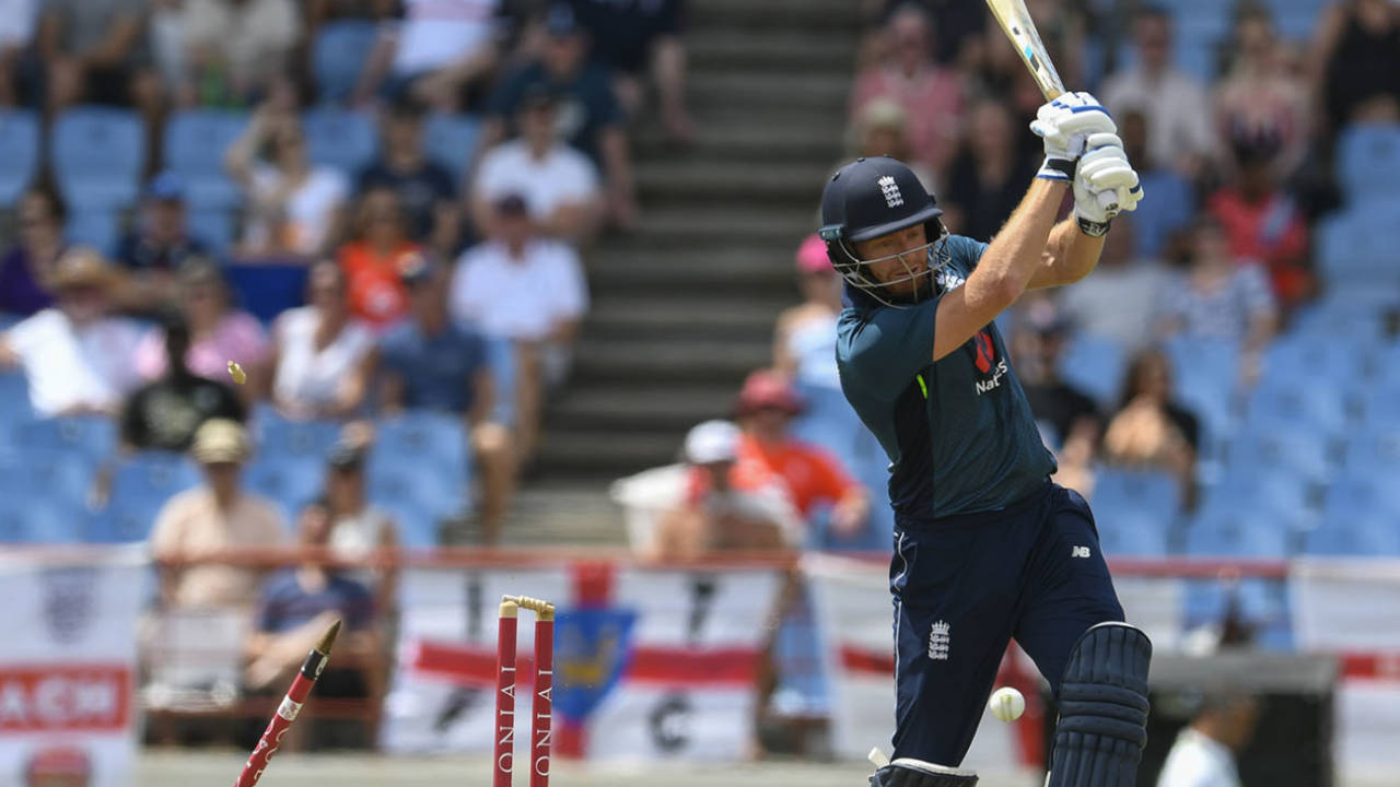 Jonny Bairstow lost his leg stump, West Indies v England, 5th ODI, St Lucia, March 2, 2019 