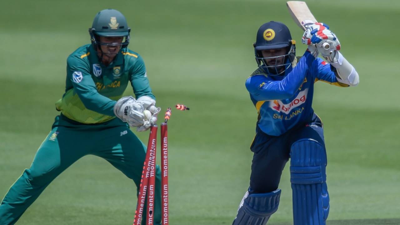 Quinton de Kock stumps Dhananjaya de Silva, South Africa v Sri Lanka, 1st ODI, Johannesburg, March 3, 2019